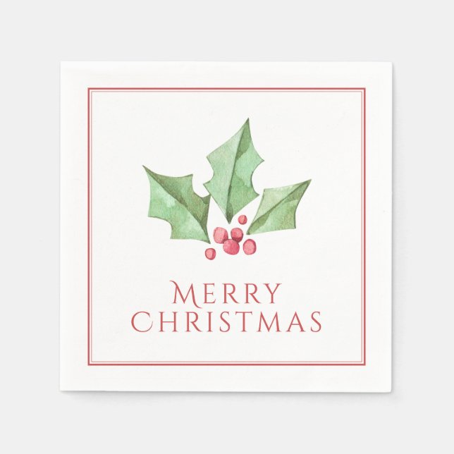 Guardanapo De Papel Feriado de Natal Red Felly Berries (Frente)