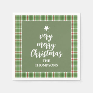 Guardanapo De Papel Feriado de Natal Simples Feriado Verde Feriado Bon