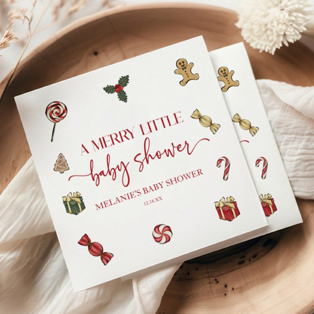 Guardanapo De Papel Feriado de Natal Um Feliz Pequeno Chá de fraldas (Criador carregado)