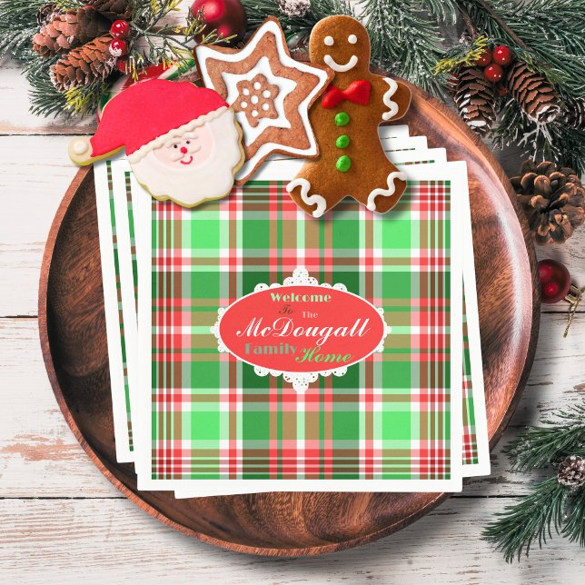 Guardanapo De Papel Feriado de Natal Verde Festivo Vermelho e Festivo (Criador carregado)