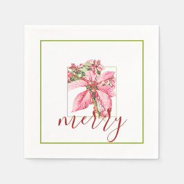 Guardanapo De Papel Feriado de Poinsettia, Feliz Vermelha Moderna