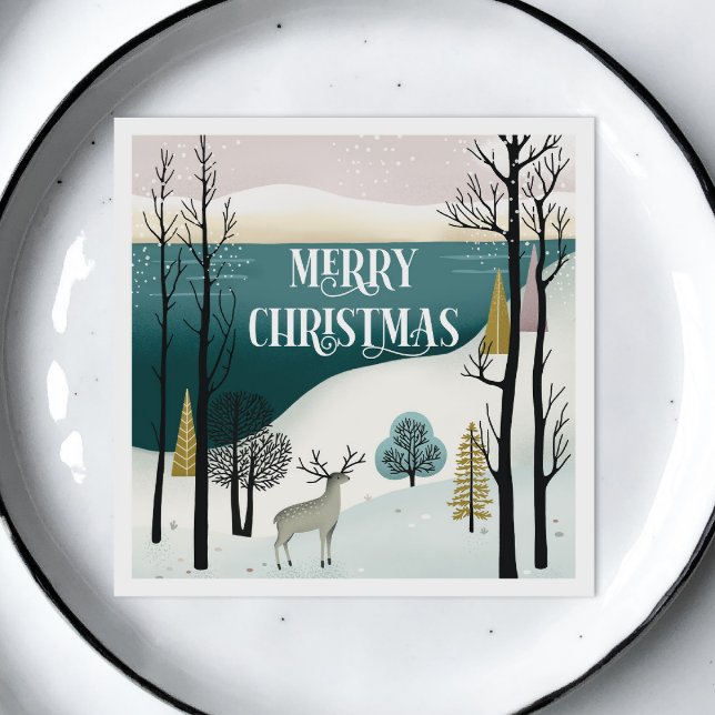 Guardanapo De Papel Feriado em Woodland | Festa da Floresta de Natal e (Criador carregado)