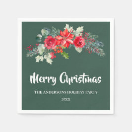 Guardanapo De Papel Feriado Floral de Natal Elegante