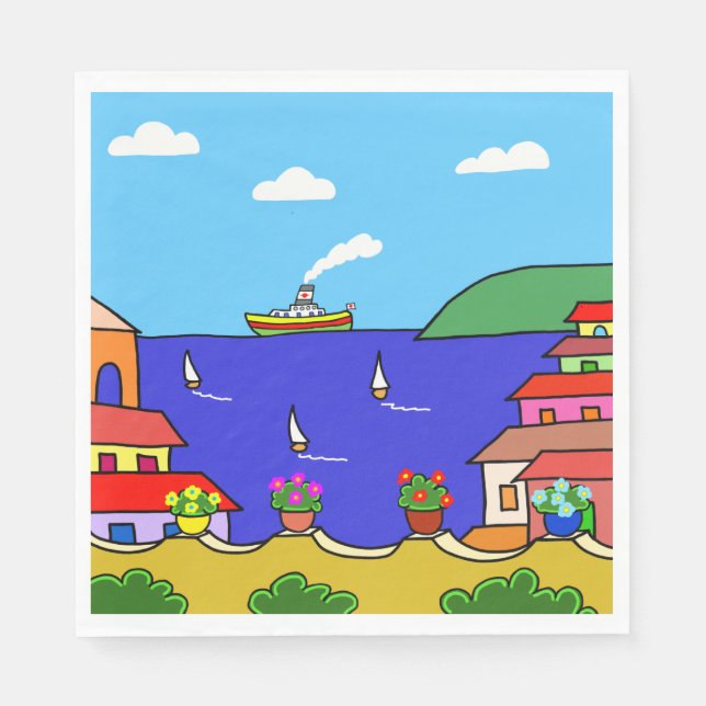 Guardanapo De Papel Feriado mediterrânico (Frente)