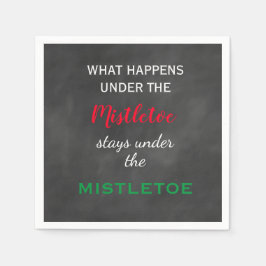 Guardanapo De Papel Feriado Mistletodo Chalkboard