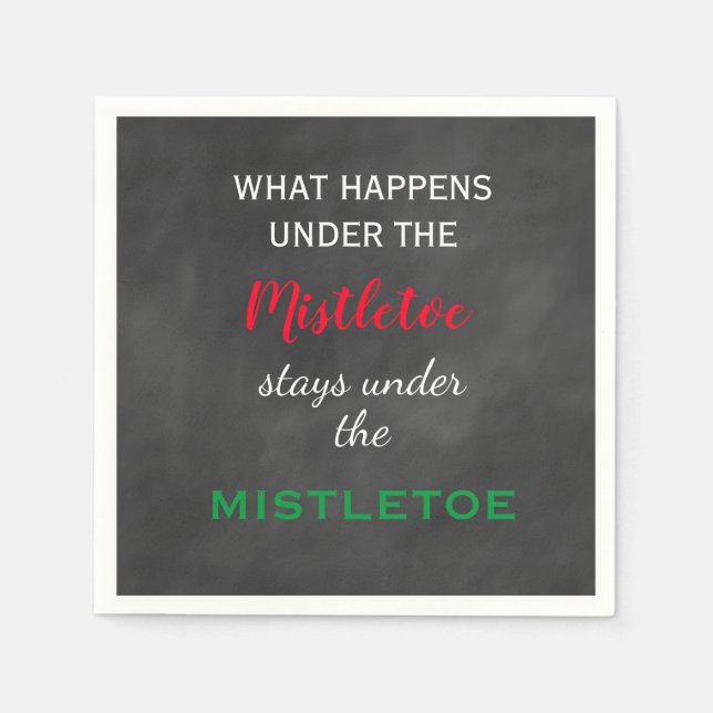Guardanapo De Papel Feriado Mistletodo Chalkboard (Frente)