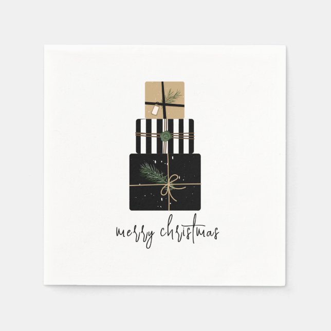 Guardanapo De Papel Feriado moderno de Natal feliz (Frente)