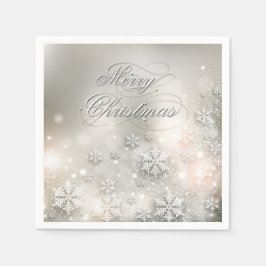 Guardanapo De Papel Feriado Natal Elegante Floco de Neve Napkin