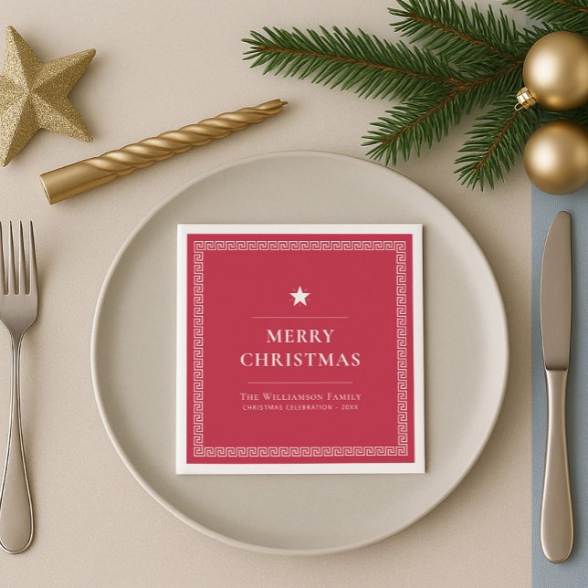 Guardanapo De Papel Feriado Simples Elegante de Natal Feliz (Criador carregado)