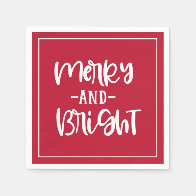 Guardanapo De Papel Feriado Vermelho De feliz E Escuridão Festivas (Frente)