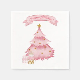 Guardanapo De Papel Feriados de inverno cor-de-rosa