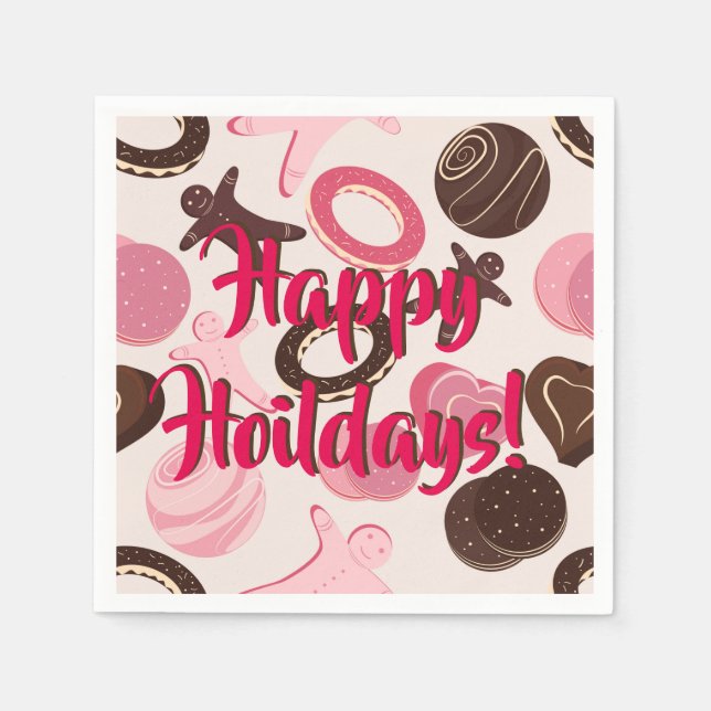 Guardanapo De Papel Feriados Felizes do Festa de Biscoito! (Frente)