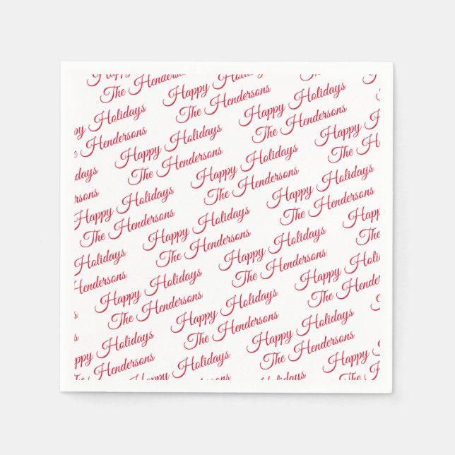 Guardanapo De Papel Feriados Felizes Personalizados (Frente)