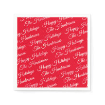 Feriados felizes personalizados vermelhos