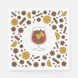 Guardanapo De Papel Feriados natalinos, vinhos tintos, especiarias