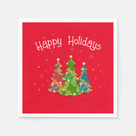 Guardanapo De Papel Feriados Vermelhos Modernos, Teal, Estrelas Napkin