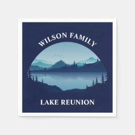Guardanapo De Papel Férias Azul no Lago da Reunião Familiar Personaliz
