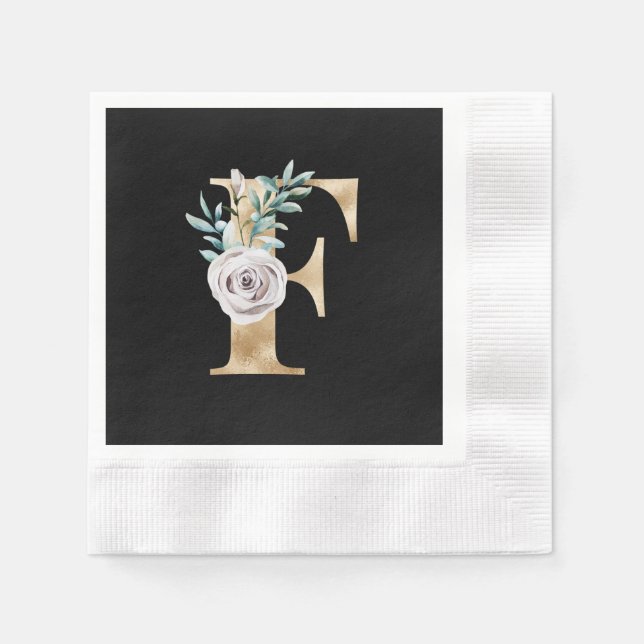 Guardanapo De Papel Férias de inverno iniciais letra F (Frente)