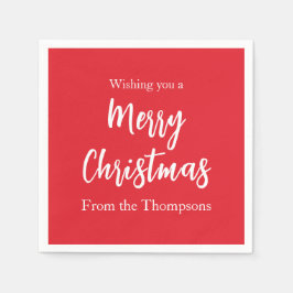 Guardanapo De Papel Férias de Natal - Simples Festa Vermelha Minimalis