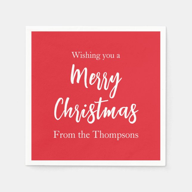 Guardanapo De Papel Férias de Natal - Simples Festa Vermelha Minimalis (Frente)