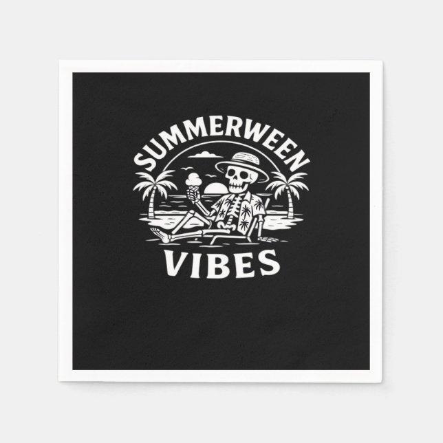 Guardanapo De Papel Férias de Verão Summerberry Vibes Skeleton Sunset  (Frente)