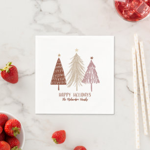Guardanapo De Papel Férias Felizes Natal Feliz Árvores Festivas Chic