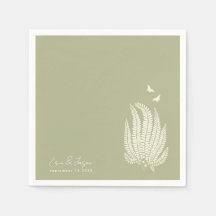 Fern & Butterflies | Recepção de casamento Napkins