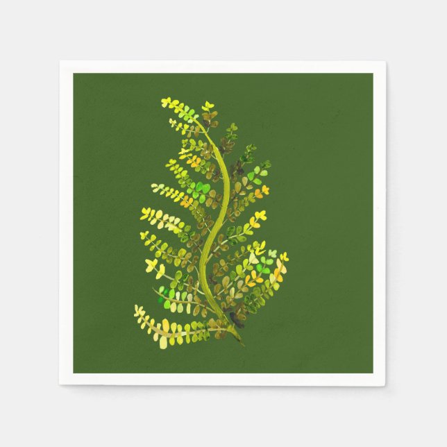 Guardanapo De Papel Fern leaf green fern art (Frente)