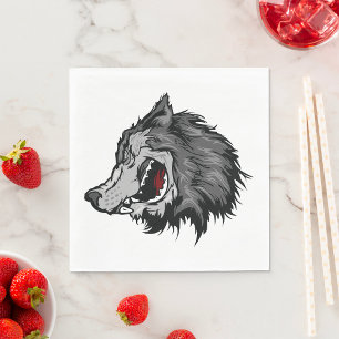 Guardanapo De Papel Feroz Wolf Head Bold Wild Animal