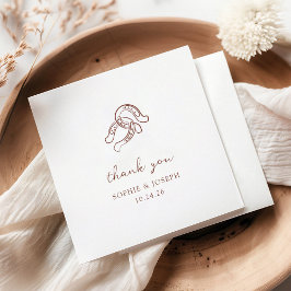 Guardanapo De Papel Ferradura minimalista | Casamento Brown e White