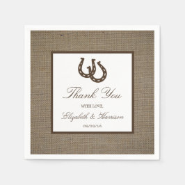 Guardanapo De Papel Ferradura Russa Do País No Casamento Burlap