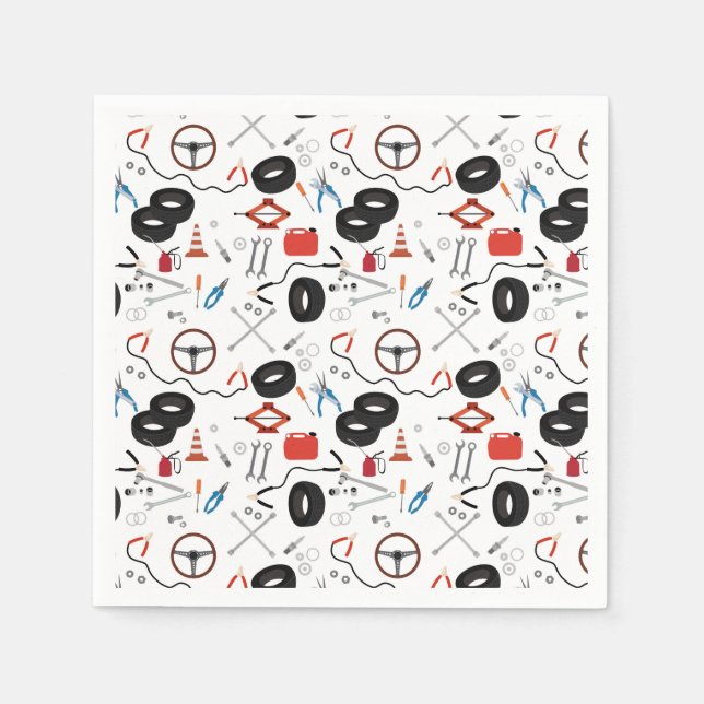 Guardanapo De Papel Ferramentas Automotivas Mecânicas De Automóveis (Frente)