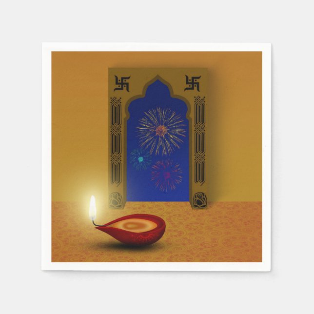Guardanapo De Papel FesHappy Diwali - Papel Napkin (Frente)