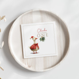 Guardanapo De Papel Fest Winter Birthday One Silly Christmas Goose 