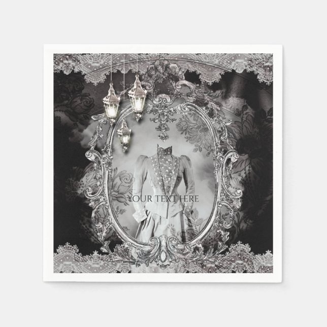 Guardanapo De Papel Festa à fantasia de Halloween da senhora assombrad (Frente)