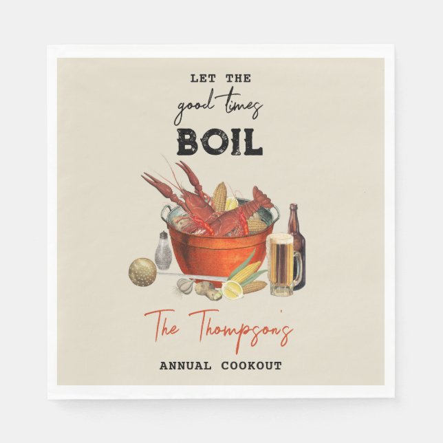 Guardanapo De Papel Festa anual de lagostas mariscais no Verão (Frente)
