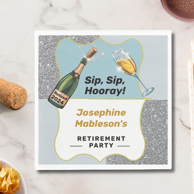 Guardanapo De Papel Festa aposentada de comemoração saindo do partido (Criador carregado)