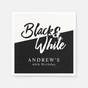 Guardanapo De Papel Festa Chic Black and White