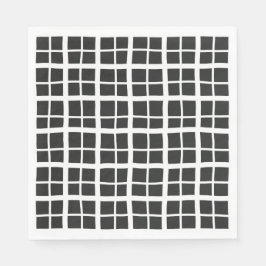 Guardanapo De Papel Festa Chic De Halloween De Xadrez Negra E Branca