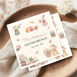 Guardanapo De Papel Festa Colorida de Caça de Ovo de Coelhinho de Pásc