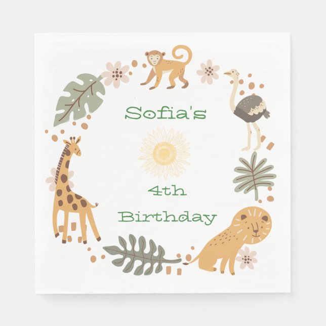 Guardanapo De Papel Festa da Selva da Sophia (Frente)