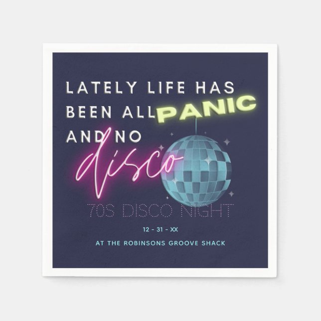 Guardanapo De Papel Festa da véspera de ano novo 70s (Frente)