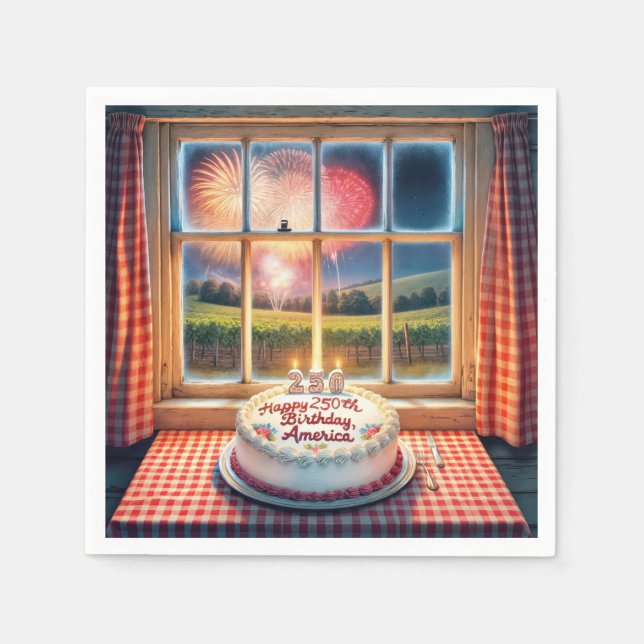 Guardanapo De Papel Festa de 250 Anos da América (Frente)