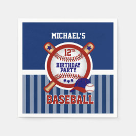 Guardanapo De Papel festa de aniversário 00 - Baseball - Azul escuro