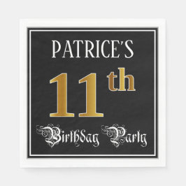 Guardanapo De Papel Festa de aniversário 11 — Script de Rico, Faux Dou