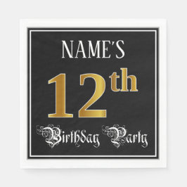 Guardanapo De Papel Festa de aniversário 12 — Script de Rico, Faux Dou