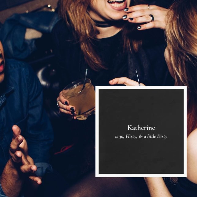 Guardanapo De Papel Festa de aniversário 30 suja a preto e branco (Criador carregado)