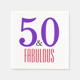 Guardanapo De Papel Festa de aniversário 50º fabulosa branca
