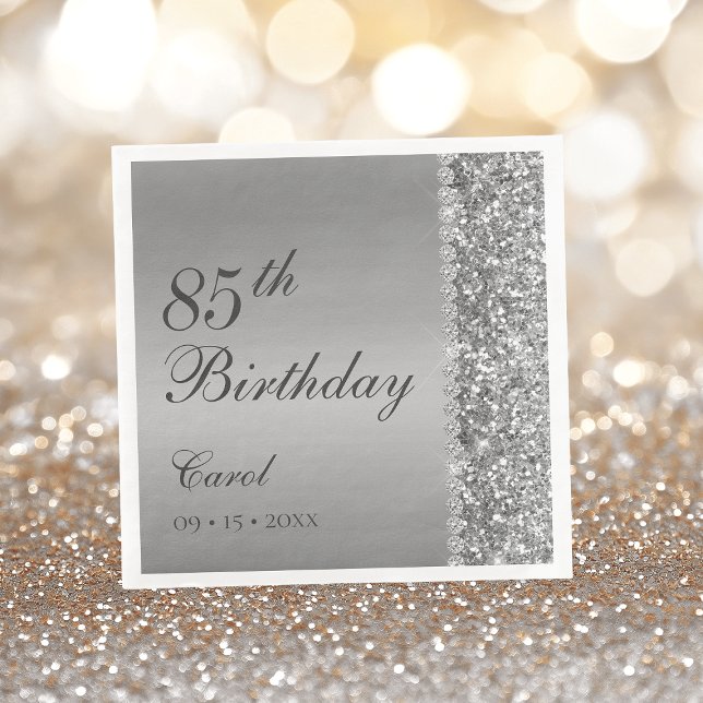 Guardanapo De Papel Festa de aniversário 85ª Elegante Silver (Criador carregado)