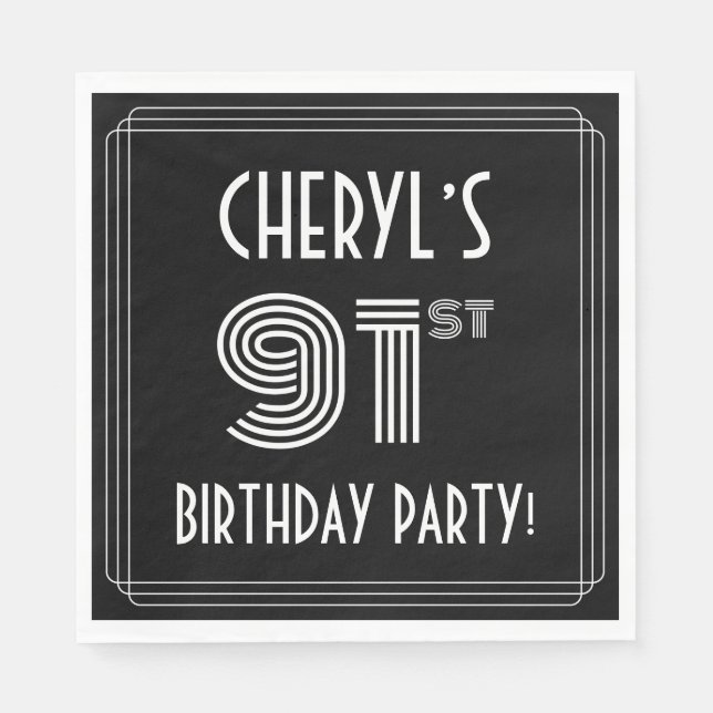 Guardanapo De Papel festa de aniversário 91rua: Estilo de Deco de Arte (Frente)